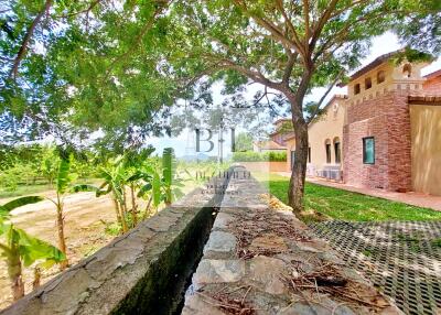 Exterior view of a building with a tree and surrounding greenery