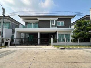 Front view of a modern two-story house