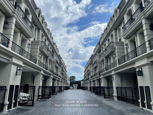 Exterior view of a townhouse complex