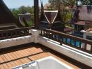 Luxury outdoor terrace with jacuzzi and scenic view