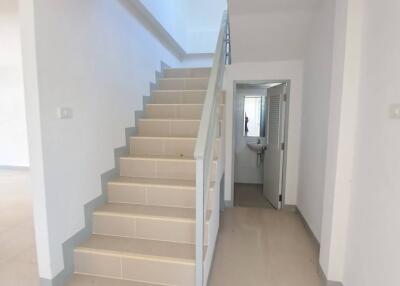 Staircase leading to upper floor in a modern house