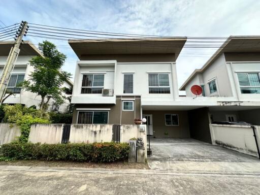 Front view of a modern two-story house