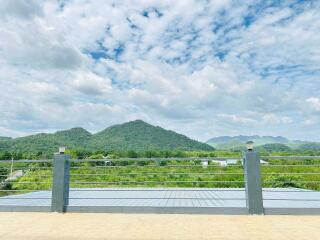 Balcony with panoramic mountain view