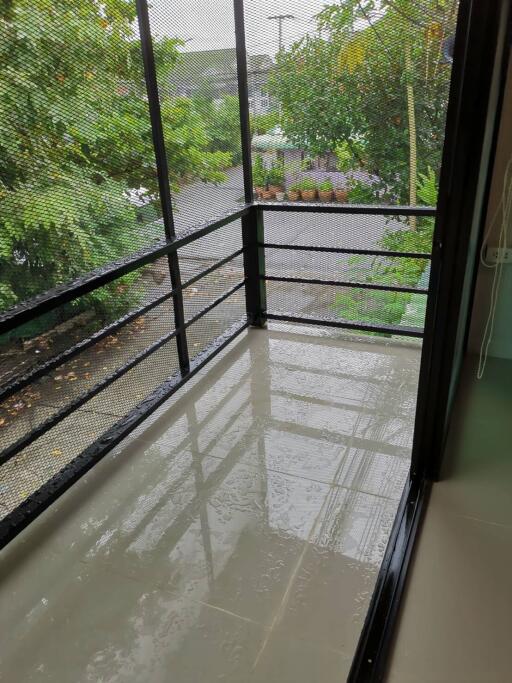 Balcony with railing and view