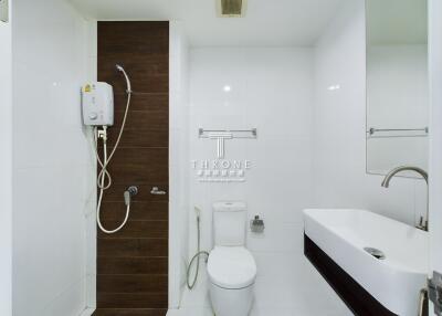 Modern bathroom with shower and sink