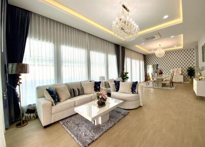 Spacious modern living and dining area with elegant decor