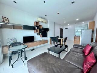 Modern living room with furniture and dining area
