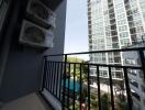 High-rise balcony with a city view