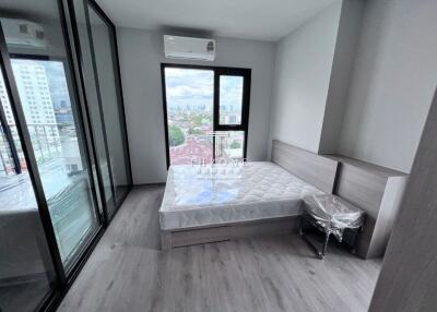 Modern bedroom with city view