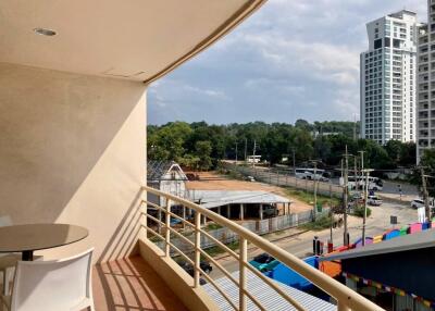 Balcony with urban view