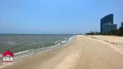 View of a beach near high-rise buildings