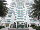 Modern apartment building with balconies