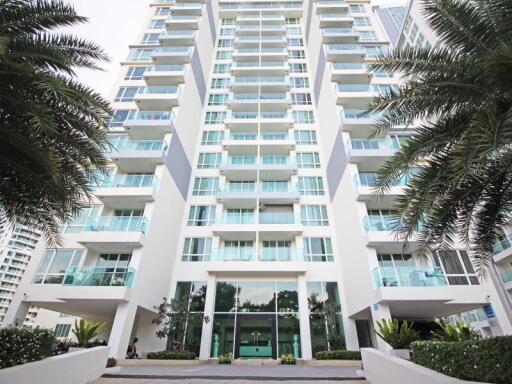 Modern apartment building with balconies