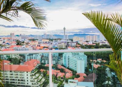 Balcony with a city view