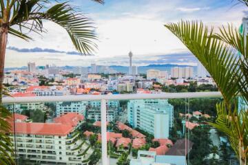 Balcony with a city view