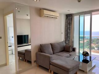 modern living room with ocean view