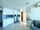 Modern kitchen area with appliances