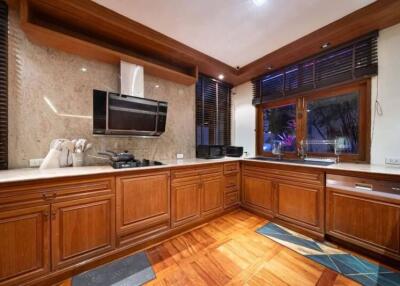 Modern kitchen with wooden cabinetry