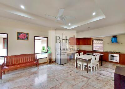 Spacious kitchen and dining area with modern fixtures