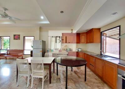 Spacious kitchen with dining area