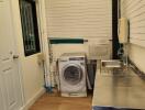 Small kitchen with washing machine