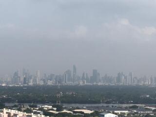 Aerial view of a city skyline