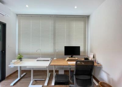 Modern home office with natural light