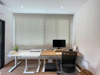 Modern home office with natural light