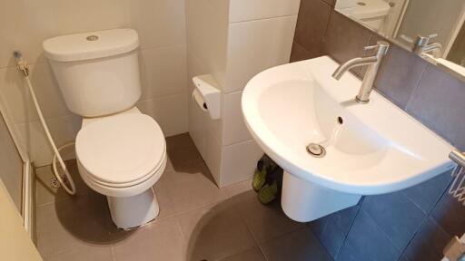 Modern bathroom with toilet and sink