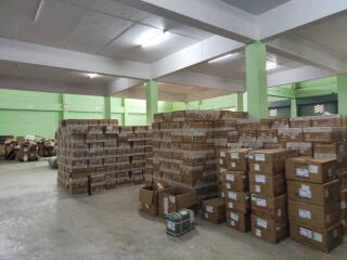 Large storage area with numerous boxes