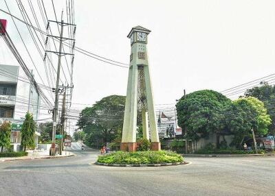 Clock tower in a roundabout