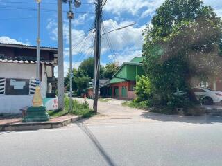 Street view with houses and greenery