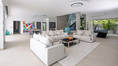 Spacious and modern living room with stylish decor