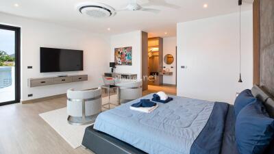 Spacious modern bedroom with ensuite bathroom