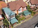 Aerial view of a residential house