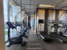 Modern gym with cardio equipment