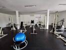 Property fitness center with various exercise equipment