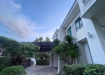 Exterior view of a residential building with landscaping