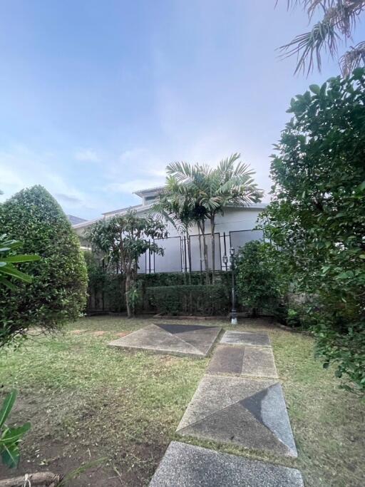 Spacious garden with greenery and trees