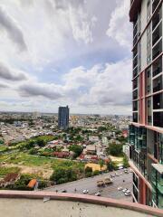 High-rise building with a scenic city view