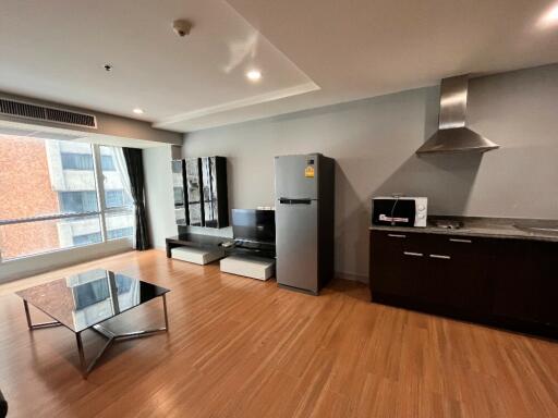 Living room with kitchen area