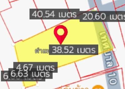 Map showing property plot with dimensions in meters