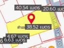 Map showing property plot with dimensions in meters