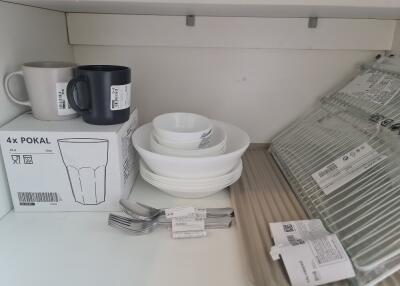 kitchen cabinet with tableware