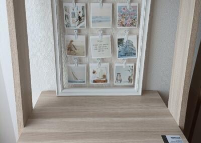 Desk with decorative photo collage