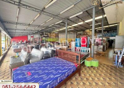 Interior of a warehouse with furniture displayed