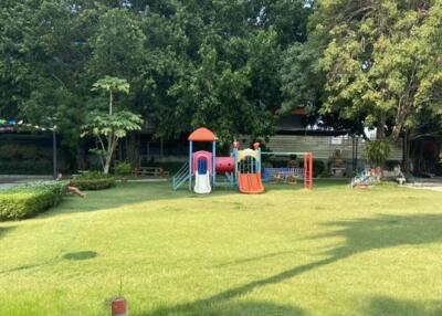 Outdoor playground area with play structures