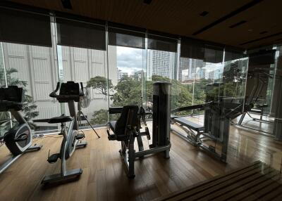 Well-equipped gym with city views