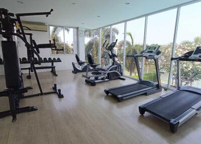 Well-equipped fitness center with various exercise machines