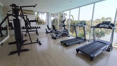 Well-equipped fitness center with various exercise machines